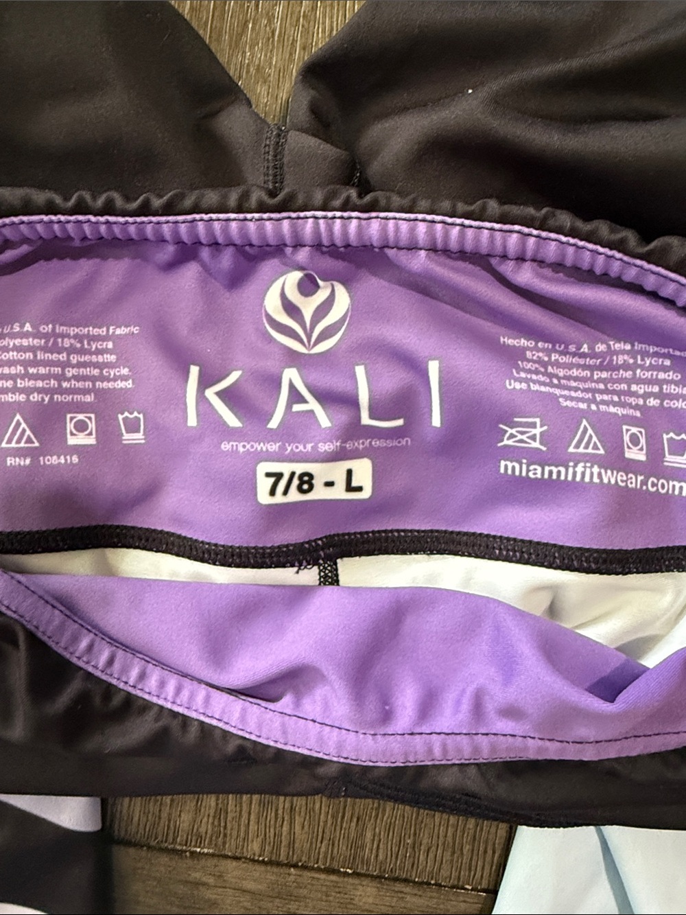 Kali Black and Purple Sports Bikini Top